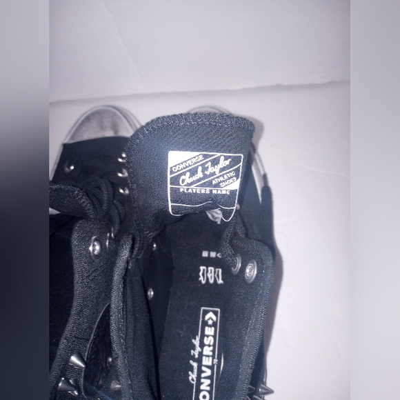 Converse Taylor All Star 70 High Top Sneaker Black and White with Studs - Picture 7 of 10